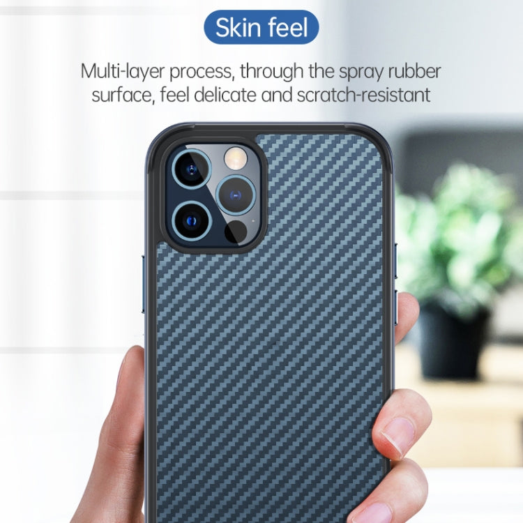 For iPhone 13 Pro Max SULADA Luxury 3D Carbon Fiber Textured Metal + TPU Frame Phone Case(Silver)