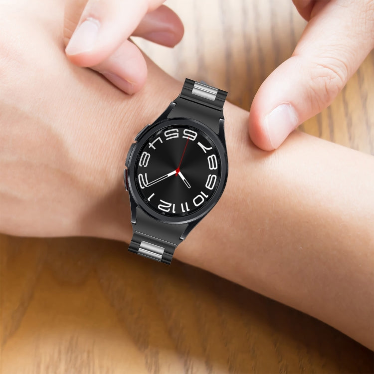 For Samsung Galaxy Watch 6 / 6 Classic Three Bead Stainless Steel Watch Band(Black) - free shipping - PMC TechLife - Order now!