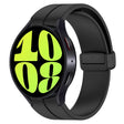 For Samsung Galaxy Watch 6 / 6 Classic Magnetic Folding Black Buckle Silicone Watch Band(Black) - Watch Bands by PMC TechLife | Online Shopping South Africa | PMC TechLife | Buy Now Pay Later Mobicred