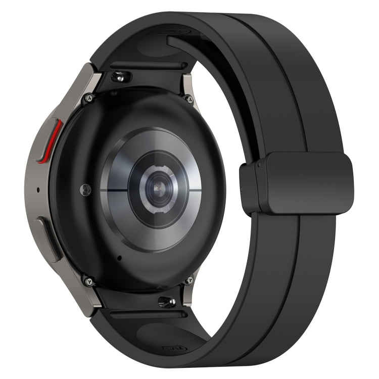For Samsung Galaxy Watch 6 / 6 Classic Magnetic Folding Black Buckle Silicone Watch Band(Black) - Watch Bands by PMC TechLife | Online Shopping South Africa | PMC TechLife | Buy Now Pay Later Mobicred
