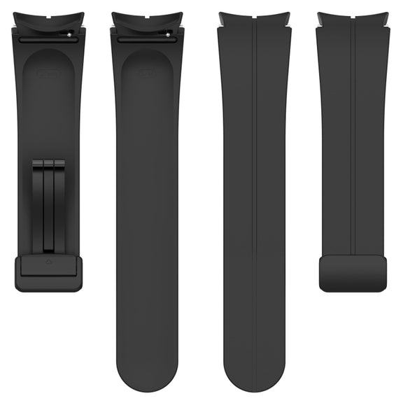 For Samsung Galaxy Watch 6 / 6 Classic Magnetic Folding Black Buckle Silicone Watch Band(Black)