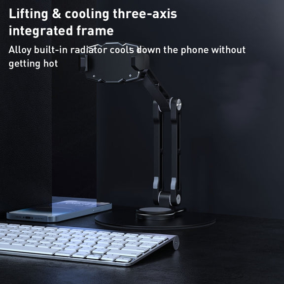 R-JUST HZ43 Cooling Rotating Live Phone Holder(Silver)