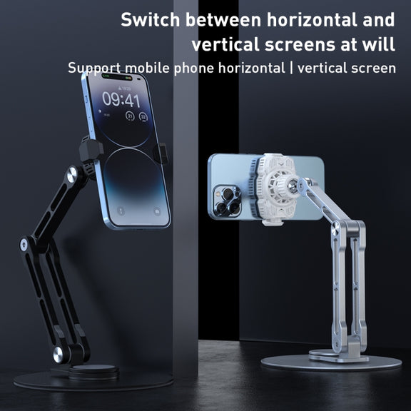 R-JUST HZ43 Cooling Rotating Live Phone Holder(Silver)