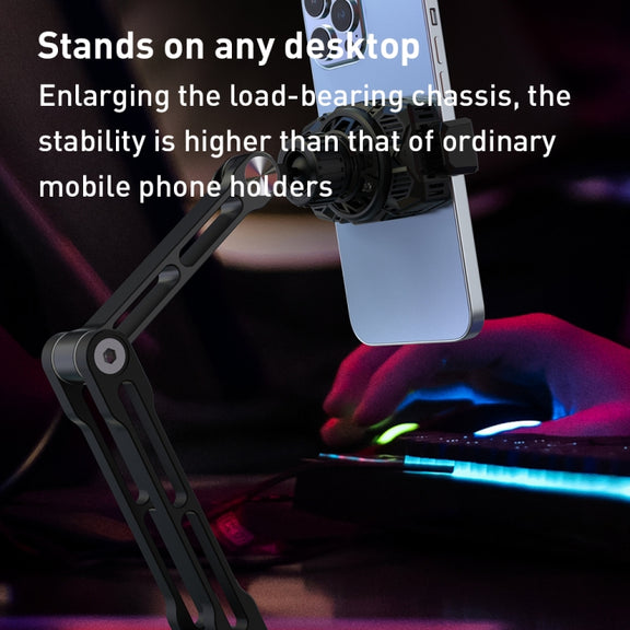 R-JUST HZ43 Cooling Rotating Live Phone Holder(Silver)