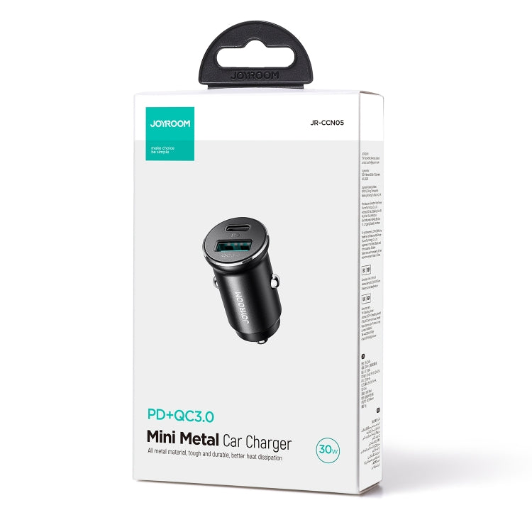 JOYROOM JR-CCN05 30W PD+QC3.0 Mini Metal Car Charger(Black) - free shipping - PMC TechLife - Order now!