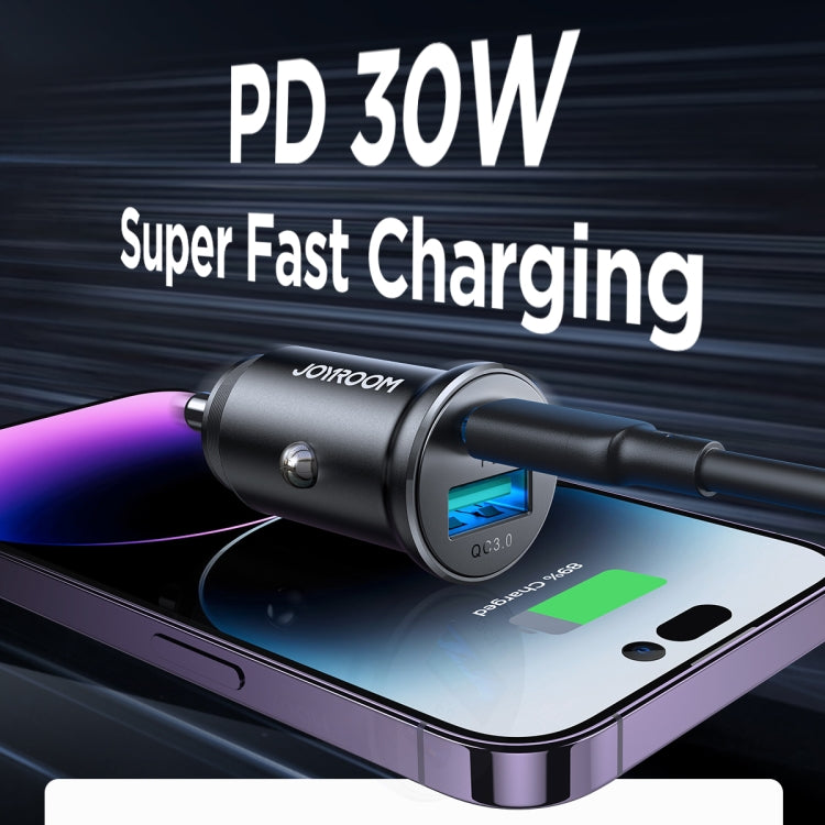 JOYROOM JR-CCN05 30W PD+QC3.0 Mini Metal Car Charger(Black) - free shipping - PMC TechLife - Order now!