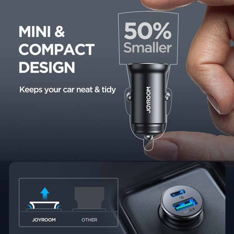 JOYROOM JR-CCN05 30W PD+QC3.0 Mini Metal Car Charger(Black) - free shipping - PMC TechLife - Order now!