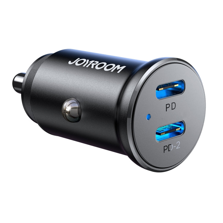 JOYROOM JR-CCN06 30W Dual PD Type-C Mini Metal Car Charger(Black) - free shipping - PMC TechLife - Order now!