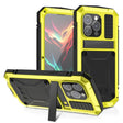 For iPhone 15 Pro Max R-JUST Shockproof Life Waterproof Dust-proof Metal + Silicone Phone Case with Holder(Yellow) - iPhone 15 Pro Max Cases by R-JUST | Online Shopping South Africa | PMC TechLife | Buy Now Pay Later Mobicred