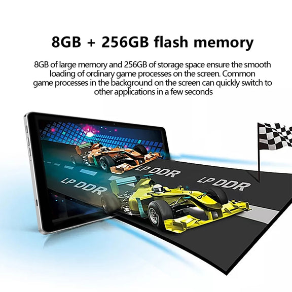 BDF P40 4G LTE Tablet PC 10.1 inch, 8GB+256GB, Android 12 MTK6762 Octa Core, Support Dual SIM, EU Plug(Blue)