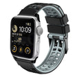 For Apple Watch Series 9 41mm Twill Dual-row Buckle Silicone Watch Band(Black Grey) - Watch Bands by PMC TechLife | Online Shopping South Africa | PMC TechLife