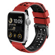 For Apple Watch Series 9 41mm Twill Dual-row Buckle Silicone Watch Band(Red Black) - Watch Bands by PMC TechLife | Online Shopping South Africa | PMC TechLife