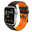 For Apple Watch Series 9 41mm Twill Dual-row Buckle Silicone Watch Band(Black Orange) - Watch Bands by PMC TechLife | Online Shopping South Africa | PMC TechLife