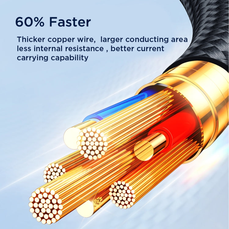 JOYROOM A18 3.5A USB to 8 Pin+USB-C/Type-C+Micro USB 3 in 1 Data Cable, Length:1.2m(Black) - free shipping - PMC TechLife - Order now!