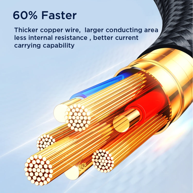 JOYROOM A18 3.5A USB to 8 Pin+Dual USB-C/Type-C+Micro USB 4 in 1 Data Cable, Length: 1.2m(Black) - Multifunction Cable by JOYROOM | Online Shopping South Africa | PMC TechLife