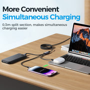 JOYROOM A21 30W Type-C to 8 Pin+Type-C+Micro USB 3 in 1 Charging Cable, Length: 1.2m(Black)