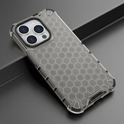 For iPhone 15 Pro Max Honeycomb Shockproof Phone Case(Black)