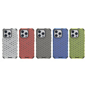 For iPhone 15 Pro Max Honeycomb Shockproof Phone Case(Black)