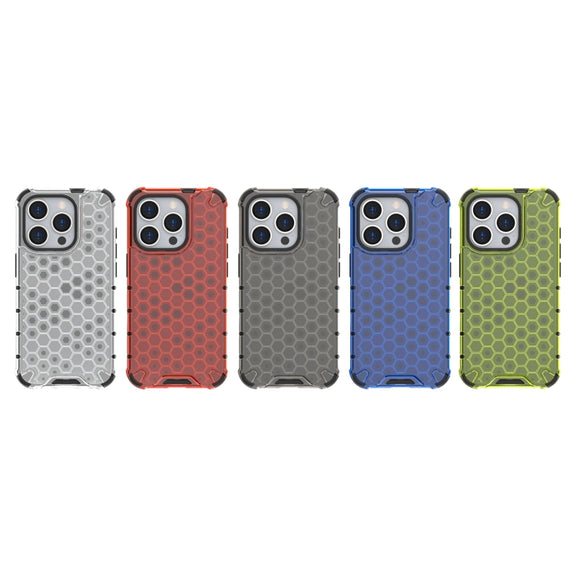 For iPhone 15 Pro Max Honeycomb Shockproof Phone Case(Black)