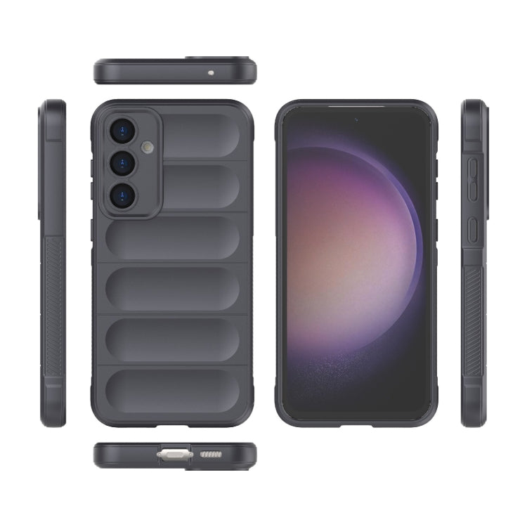 For Samsung Galaxy S23 FE 5G Magic Shield TPU + Flannel Phone Case(Dark Grey)