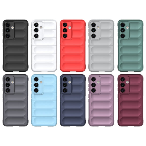 For Samsung Galaxy S24 5G Magic Shield TPU + Flannel Phone Case(Red)