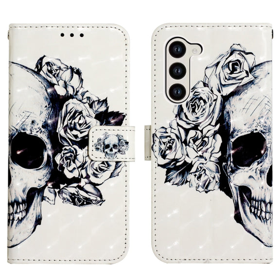 For Samsung Galaxy S24+ 5G 3D Painting Horizontal Flip Leather Phone Case(Skull)