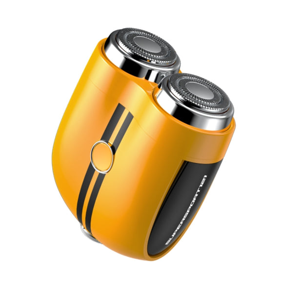 Portable Wet and Dry Double Shaving IPX7 Water-resistant Electric Shaver(Yellow)