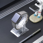 For Apple Watch Series 9 45mm Safety Buckle Titanium Steel Watch Band(Silver)