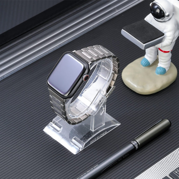 For Apple Watch SE 2023 44mm Safety Buckle Titanium Steel Watch Band(Silver)