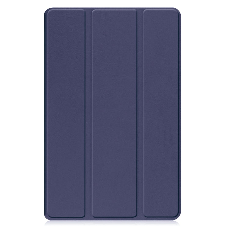 For Samsung Galaxy Tab A9 Custer Pure Color 3-Fold Holder Leather Tablet Case(Dark Blue) - free shipping - PMC TechLife - Order now!