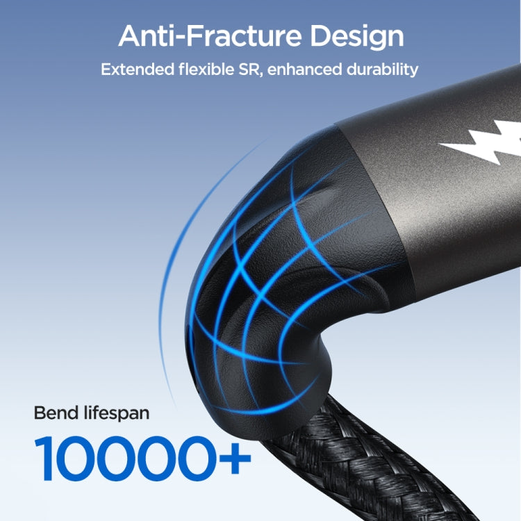 JOYROOM SA25-AC6 100W USB to USB-C/Type-C Fast Charge Data Cable, Length:1.2m(Black) - free shipping - PMC TechLife - Order now!