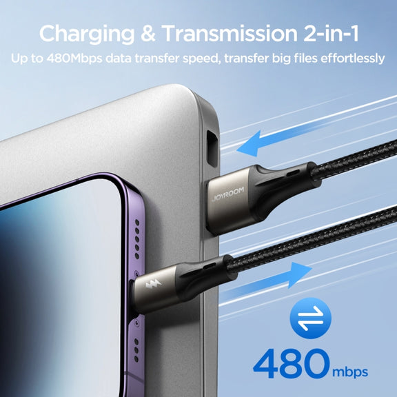 JOYROOM SA25-CL3 30W USB-C/Type-C to 8 Pin Fast Charge Data Cable, Length:3m(Black)