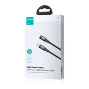 JOYROOM SA25-CL3 30W USB-C/Type-C to 8 Pin Fast Charge Data Cable, Length:1.2m(Black)