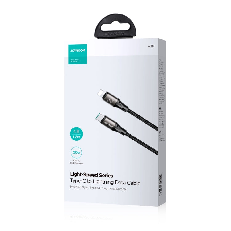 JOYROOM SA25-CL3 30W USB-C/Type-C to 8 Pin Fast Charge Data Cable, Length:1.2m(Black)