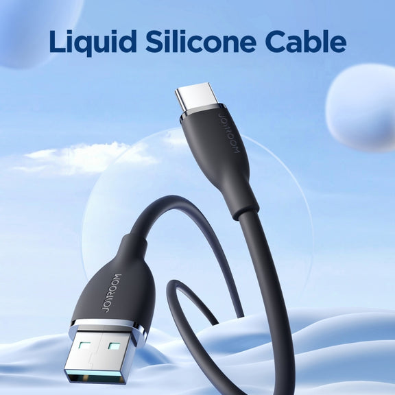 JOYROOM SA29-AC3 3A USB to USB-C/Type-C Liquid Silicone Fast Charging Data Cable, Length: 1.2m(Black)