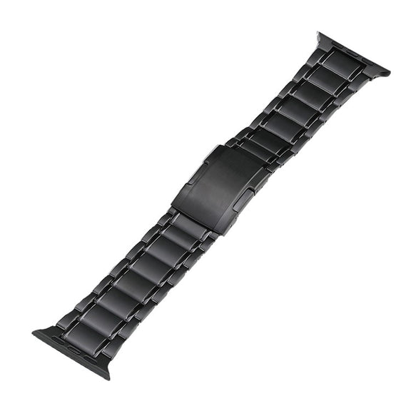 For Apple Watch Series 9 45mm Five Beads Turtle Buckle Titanium Steel Watch Band(Black)
