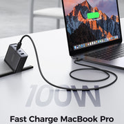JOYROOM JR-TCG04 100W USB+3 x Type-C GaN Multi-port Charger Set, Specification:US Plug(Black)