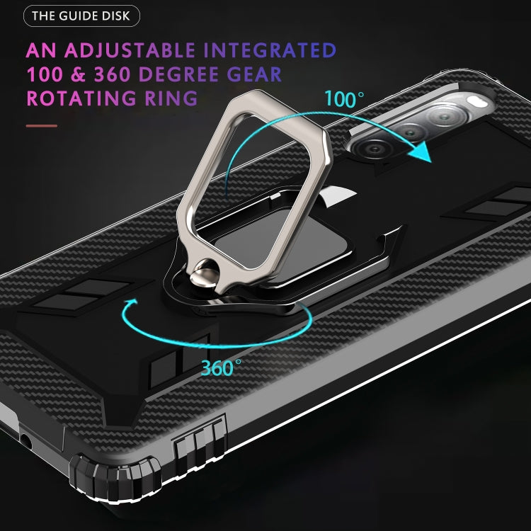 For Sony Xperia 1 II Carbon Fiber Protective Case with 360 Degree Rotating Ring Holder(Black) - Sony Cases by PMC Jewellery | Online Shopping South Africa | PMC Jewellery | Buy Now Pay Later Mobicred