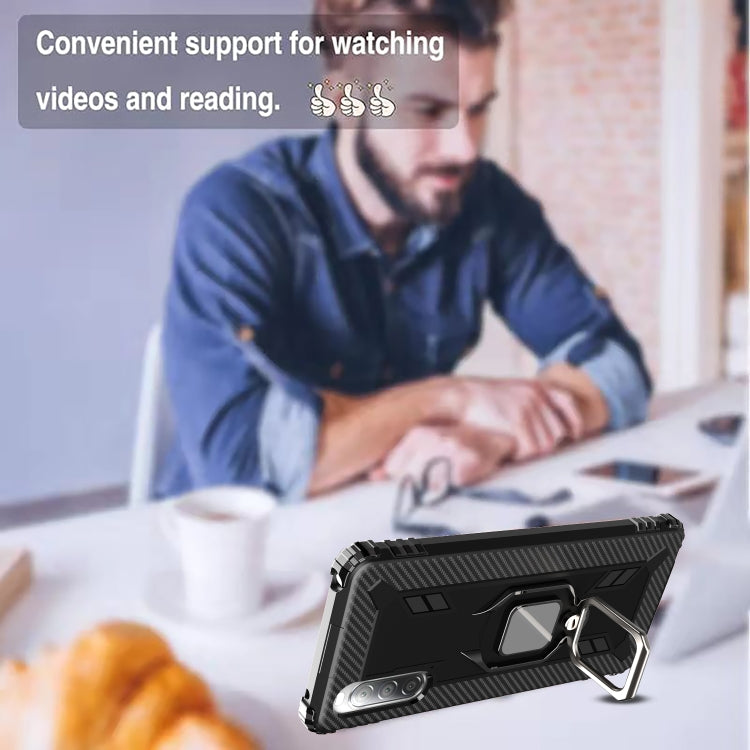 For Sony Xperia 1 II Carbon Fiber Protective Case with 360 Degree Rotating Ring Holder(Black) - Sony Cases by PMC Jewellery | Online Shopping South Africa | PMC Jewellery | Buy Now Pay Later Mobicred