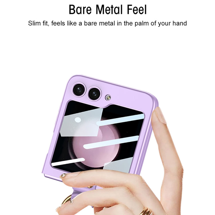 For Samsung Galaxy Z Flip5 GKK Ultra-thin PC Full Coverage Ring Holder Phone Case with Strap(Black) - free shipping - PMC TechLife - Order now!