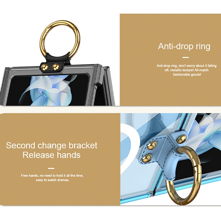 For Samsung Galaxy Z Flip5 GKK MagSafe Airbag Hinge Shockproof Phone Case with Ring Holder(Transparent) - Galaxy Z Flip5 Cases by GKK | Online Shopping South Africa | PMC TechLife | Buy Now Pay Later Mobicred