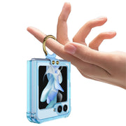For Samsung Galaxy Z Flip5 GKK MagSafe Airbag Hinge Shockproof Phone Case with Ring Holder(Transparent)