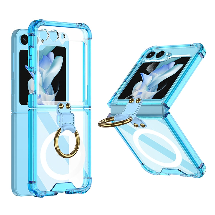 For Samsung Galaxy Z Flip5 GKK MagSafe Airbag Hinge Shockproof Phone Case with Ring Holder(Blue) - Galaxy Z Flip5 Cases by GKK | Online Shopping South Africa | PMC TechLife