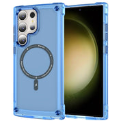 For Samsung Galaxy S23 Ultra 5G Skin Feel TPU + PC MagSafe Magnetic Phone Case(Transparent Blue)