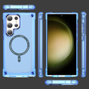 For Samsung Galaxy S23 Ultra 5G Skin Feel TPU + PC MagSafe Magnetic Phone Case(Transparent Blue)