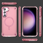 For Samsung Galaxy S23+ 5G Skin Feel TPU + PC MagSafe Magnetic Phone Case(Transparent Pink)