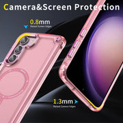 For Samsung Galaxy S23+ 5G Skin Feel TPU + PC MagSafe Magnetic Phone Case(Transparent Pink)