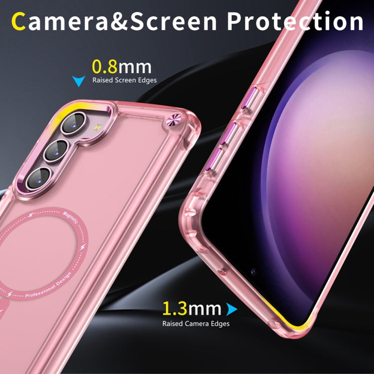 For Samsung Galaxy S23+ 5G Skin Feel TPU + PC MagSafe Magnetic Phone Case(Transparent Pink)