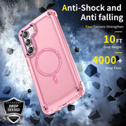 For Samsung Galaxy S23+ 5G Skin Feel TPU + PC MagSafe Magnetic Phone Case(Transparent Pink)