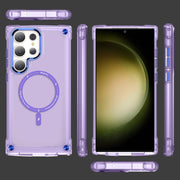 For Samsung Galaxy S22 Ultra 5G Skin Feel TPU + PC MagSafe Magnetic Phone Case(Transparent Purple)